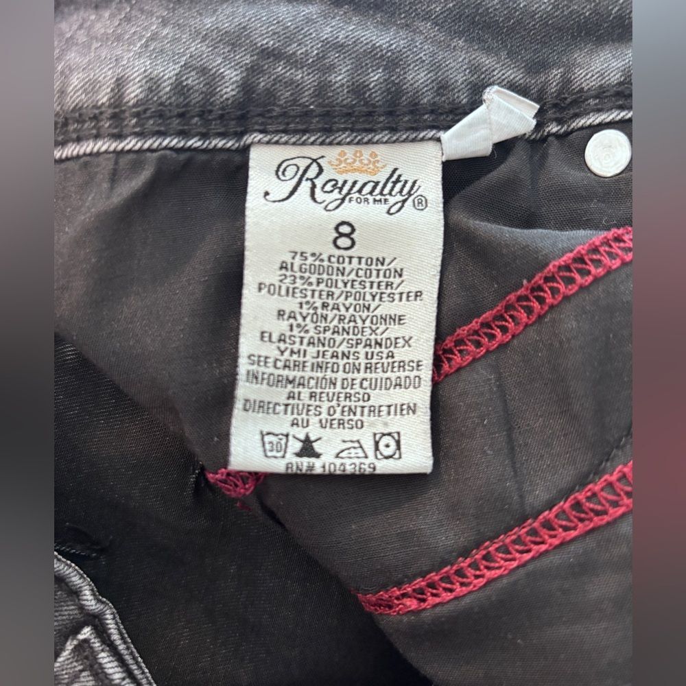 Royalty For Me Wanna Better Butt Jeans Women’s Size 8 Distressed Black Skinny - Picture 7 of 10